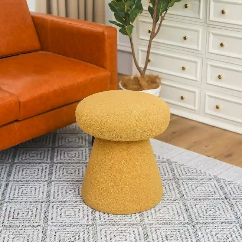 Adeco Mushroom Ottoman Large Soft Foot Stool for Living Room Bedroom