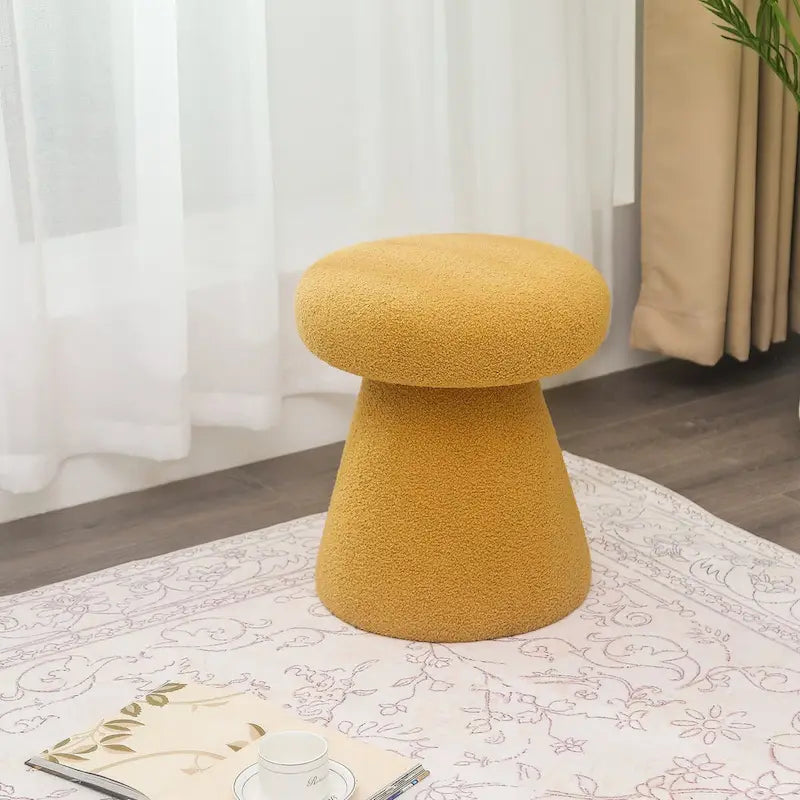 Adeco Mushroom Ottoman Large Soft Foot Stool for Living Room Bedroom