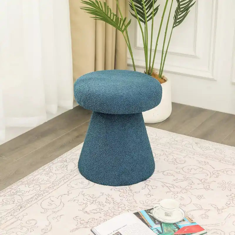 Adeco Mushroom Ottoman Large Soft Foot Stool for Living Room Bedroom