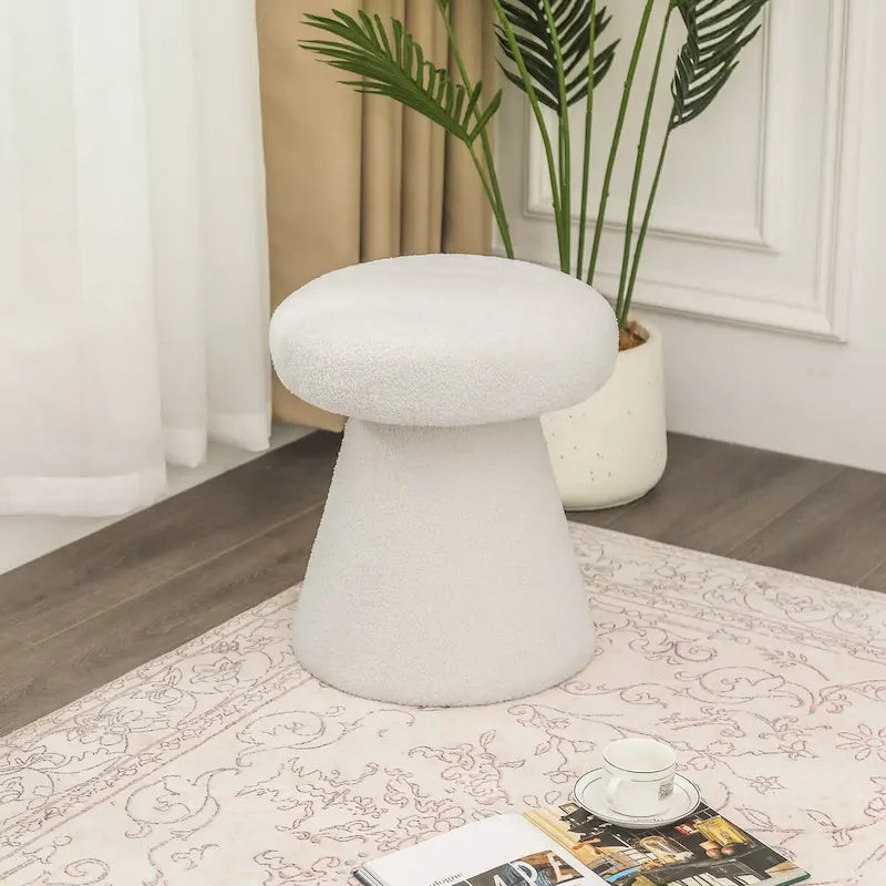 Adeco Mushroom Ottoman Large Soft Foot Stool for Living Room Bedroom