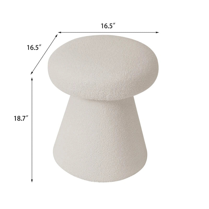 Adeco Mushroom Ottoman Large Soft Foot Stool for Living Room Bedroom