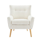 Almond Boucle Tufted Back Accent Chair by Christopher Knight Home