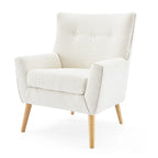 Almond Boucle Tufted Back Accent Chair by Christopher Knight Home