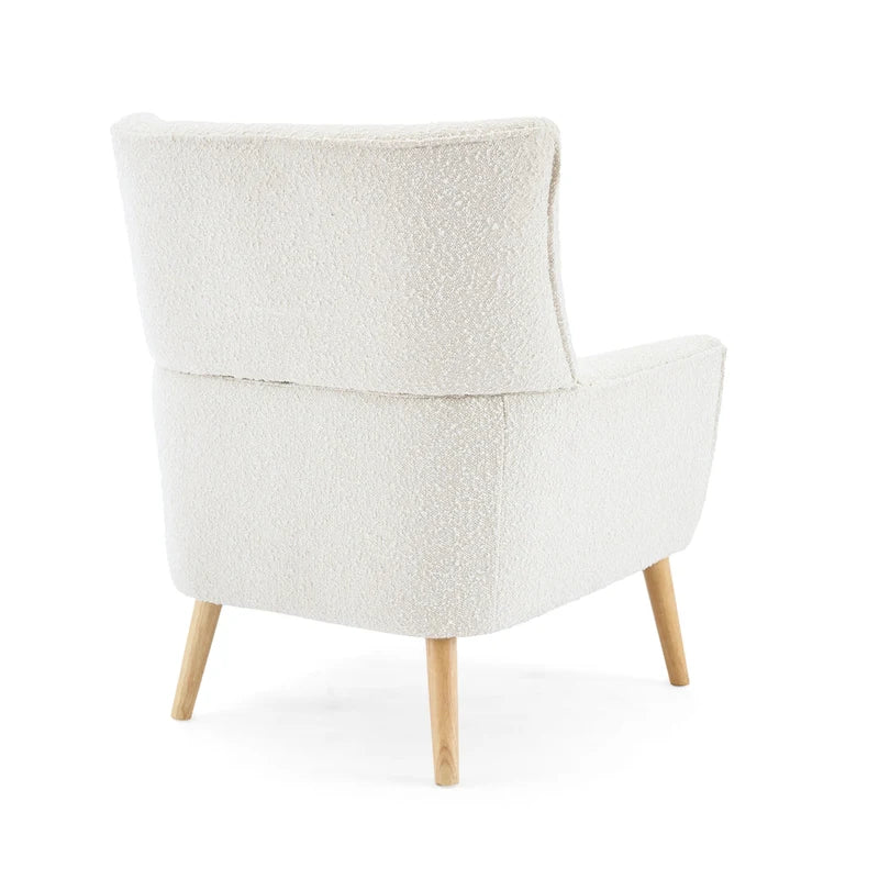 Almond Boucle Tufted Back Accent Chair by Christopher Knight Home