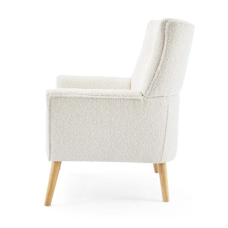 Almond Boucle Tufted Back Accent Chair by Christopher Knight Home