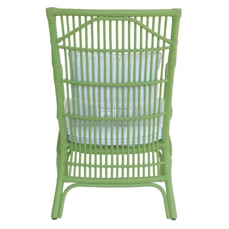 Rattan Slat Back Cushioned Arm Dining Accent Chair by East at Main - 24x25.5x39.25