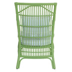 Rattan Slat Back Cushioned Arm Dining Accent Chair by East at Main - 24x25.5x39.25