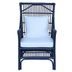 Rattan Slat Back Cushioned Arm Dining Accent Chair by East at Main - 24x25.5x39.25
