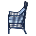 Rattan Slat Back Cushioned Arm Dining Accent Chair by East at Main - 24x25.5x39.25