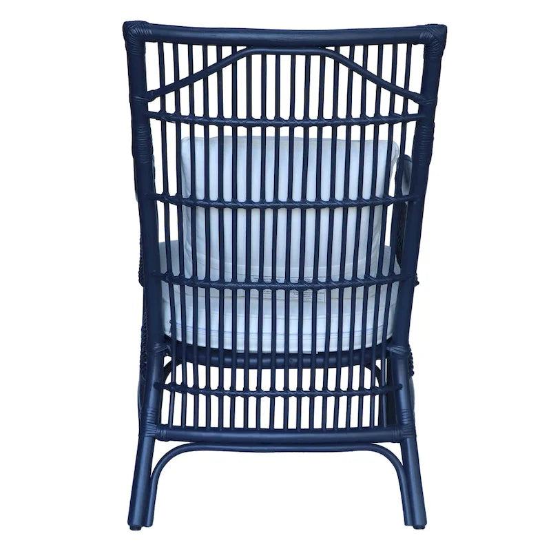 Rattan Slat Back Cushioned Arm Dining Accent Chair by East at Main - 24x25.5x39.25
