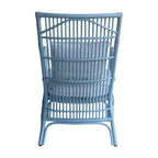Rattan Slat Back Cushioned Arm Dining Accent Chair by East at Main - 24x25.5x39.25