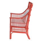 Rattan Slat Back Cushioned Arm Dining Accent Chair by East at Main - 24x25.5x39.25