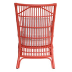 Rattan Slat Back Cushioned Arm Dining Accent Chair by East at Main - 24x25.5x39.25