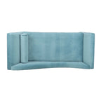 Chaise Lounge Indoor with Scroll Arms,Upholstered Chair Recliner Couch with Rolled Accent Pillow and Solid Wood Legs