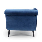 Chaise Lounge Indoor with Scroll Arms,Upholstered Chair Recliner Couch with Rolled Accent Pillow and Solid Wood Legs