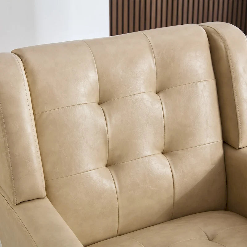 Modern Soft Leather Material Ergonomics Accent Chair Living Room Chair Bedroom Chair Home Chair With Black Legs For Indoor Home