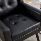 Modern Soft Leather Material Ergonomics Accent Chair Living Room Chair Bedroom Chair Home Chair With Black Legs For Indoor Home