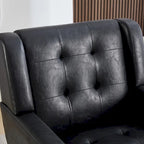 Modern Soft Leather Material Ergonomics Accent Chair Living Room Chair Bedroom Chair Home Chair With Black Legs For Indoor Home