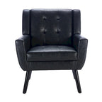 Modern Soft Leather Material Ergonomics Accent Chair Living Room Chair Bedroom Chair Home Chair With Black Legs For Indoor Home