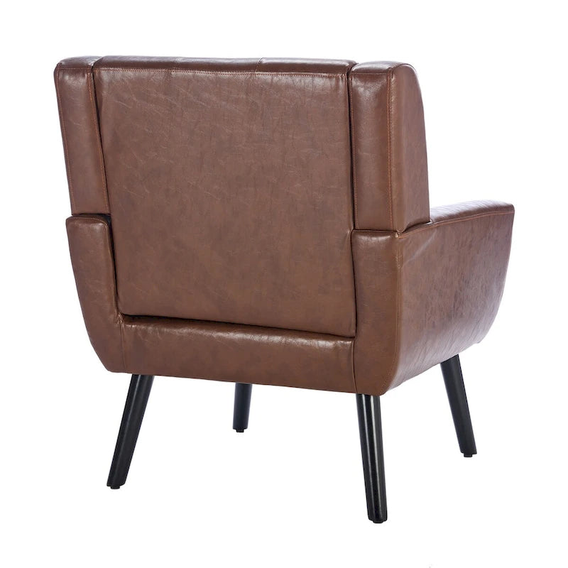 Modern Soft Leather Material Ergonomics Accent Chair Living Room Chair Bedroom Chair Home Chair With Black Legs For Indoor Home