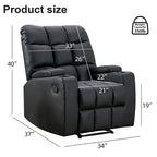 Manual Rocking Recliner Chair with Massage and Cup Holders
