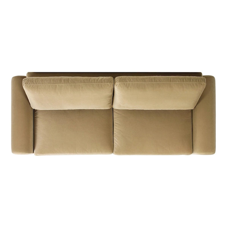 Mason 85 Velvet Pillow Back Curved Arm Sofa