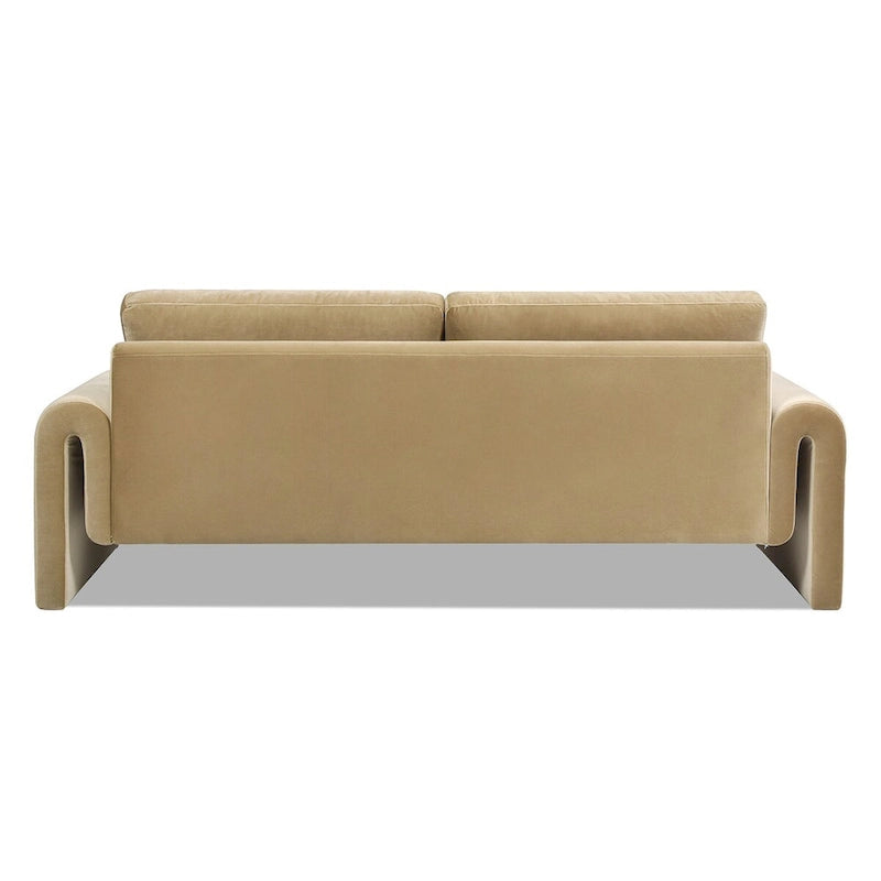 Mason 85 Velvet Pillow Back Curved Arm Sofa