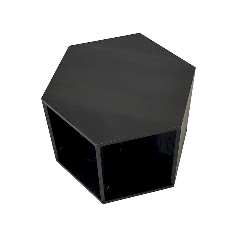 Hexagonal Small Coffee Table with Storage, Unique Modern Coffee Table for Living Room and Office, for Small Spaces