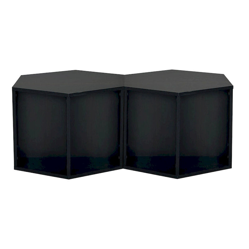 Hexagonal Small Coffee Table with Storage, Unique Modern Coffee Table for Living Room and Office, for Small Spaces
