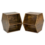 Hexagonal Small Coffee Table with Storage, Unique Modern Coffee Table for Living Room and Office, for Small Spaces