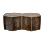 Hexagonal Small Coffee Table with Storage, Unique Modern Coffee Table for Living Room and Office, for Small Spaces