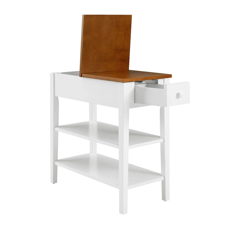 Narrow End Table with USB Charging Ports