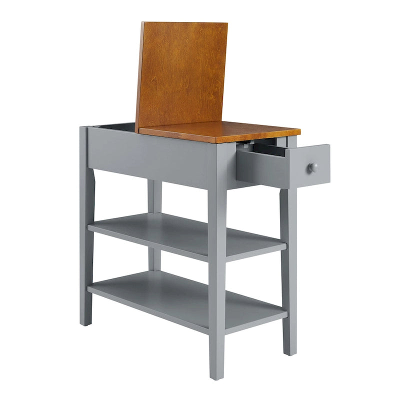 Narrow End Table with USB Charging Ports