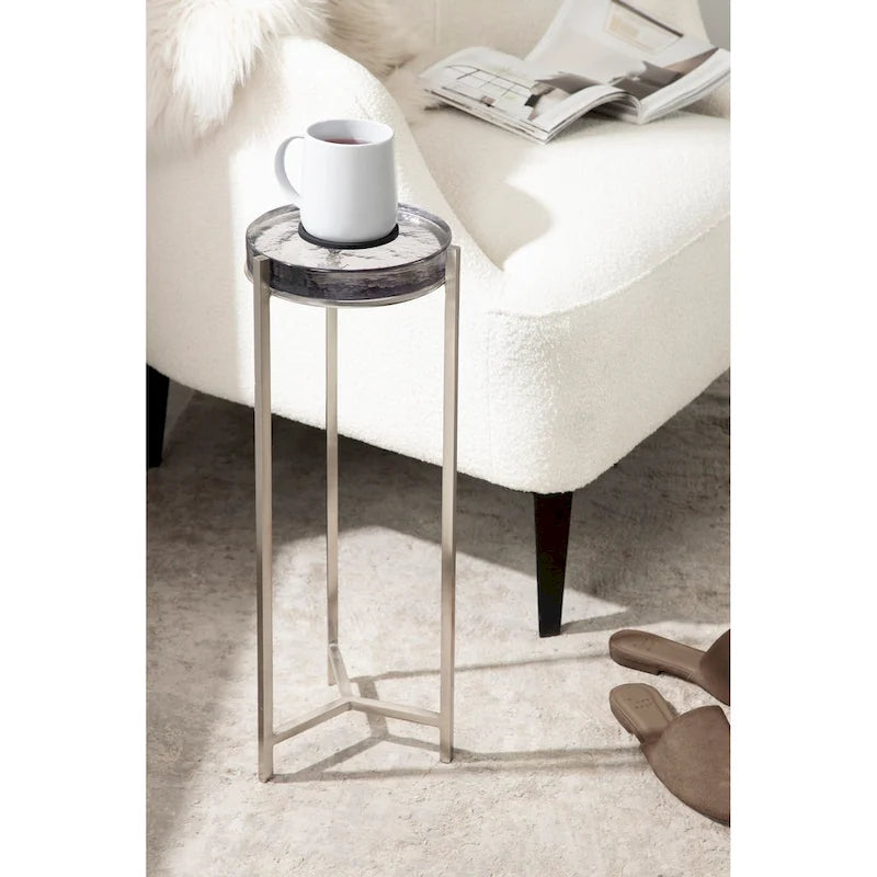 Kate and Laurel Aguilar Glam Drink Table - 9x9x23