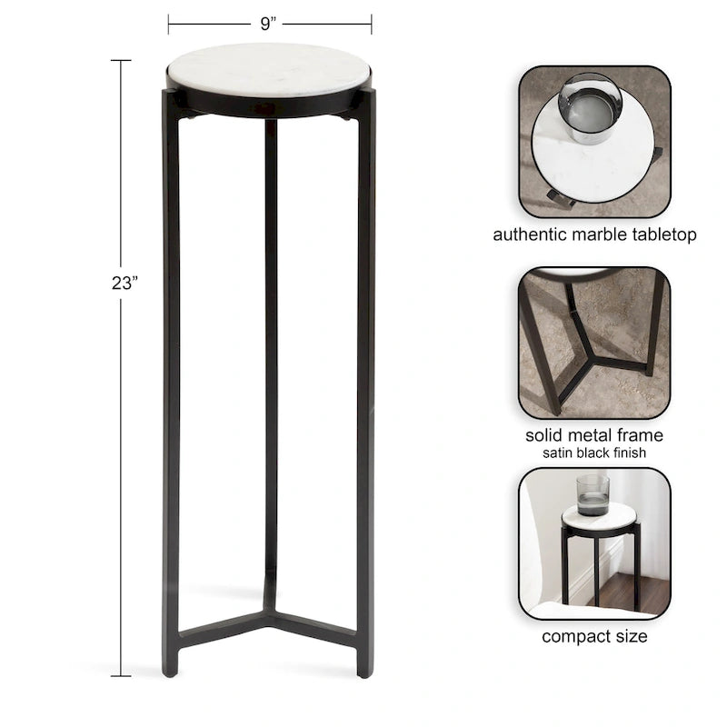 Kate and Laurel Aguilar Glam Drink Table - 9x9x23
