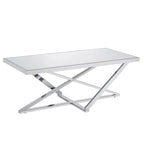 Starrla Glam Chrome Glass Top 2-Piece Coffee Table Set by Furniture of America