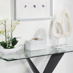 Gar Glam Black X-Base Glass Top Sofa Table by Furniture of America