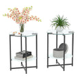 2-Piece Set (Clear) Tempered Glass End Table