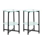 2-Piece Set (Clear) Tempered Glass End Table