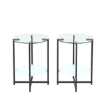 2-Piece Set (Clear) Tempered Glass End Table