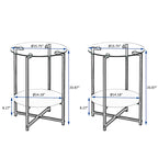 2-Piece Set (Clear) Tempered Glass End Table