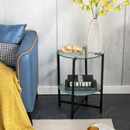 2-Piece Set (Clear) Tempered Glass End Table