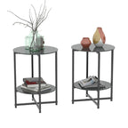 2-Piece Set (Clear) Tempered Glass End Table