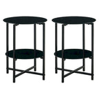 2-Piece Set (Clear) Tempered Glass End Table