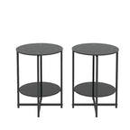 2-Piece Set (Clear) Tempered Glass End Table
