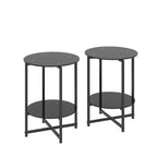2-Piece Set (Clear) Tempered Glass End Table