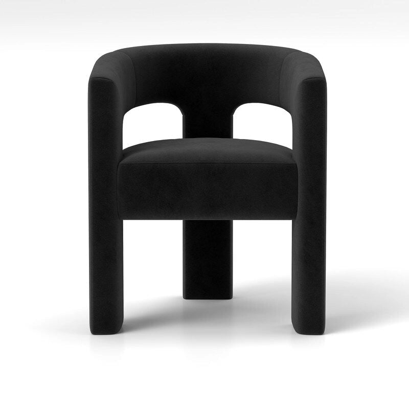 SEYNAR Modern Glam Velvet Upholstered Dining Chair, Open-Back Accent Chair