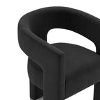 SEYNAR Modern Glam Velvet Upholstered Dining Chair, Open-Back Accent Chair