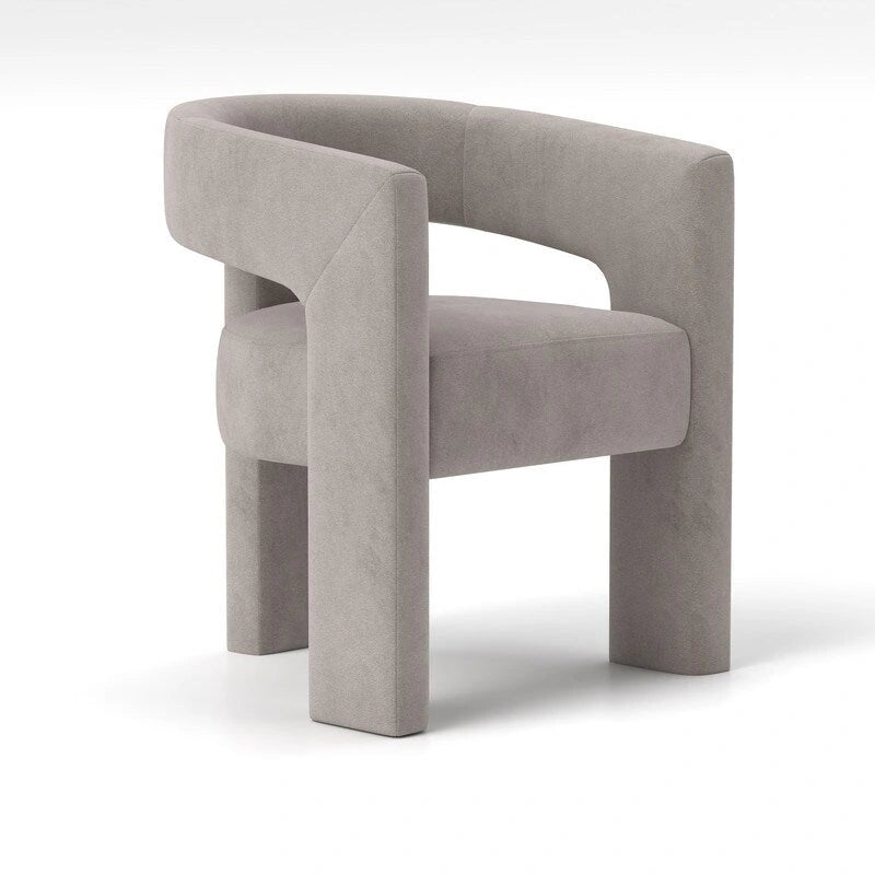 SEYNAR Modern Glam Velvet Upholstered Dining Chair, Open-Back Accent Chair