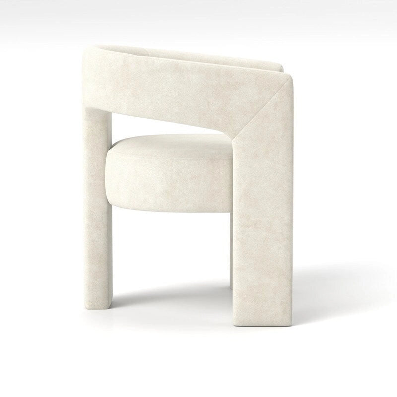 SEYNAR Modern Glam Velvet Upholstered Dining Chair, Open-Back Accent Chair